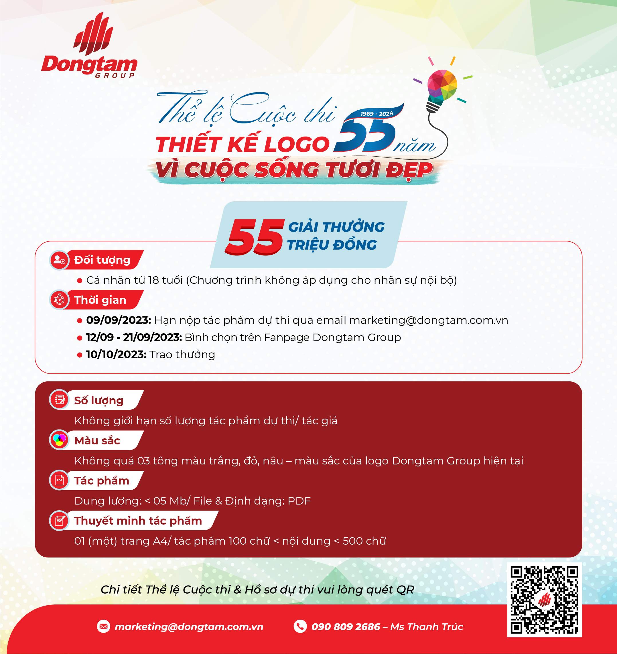 Cuoc thi thiet ke logo 55 nam Dongtam Group The le Hinh trong 2