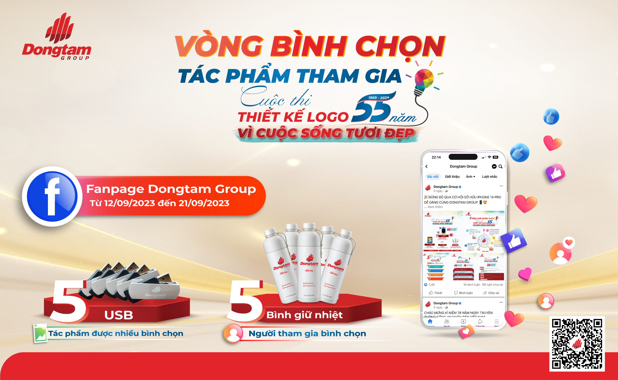 Cuoc thi thiet ke logo 55 nam Dongtam Group Vong binh chon Web Hinh trong